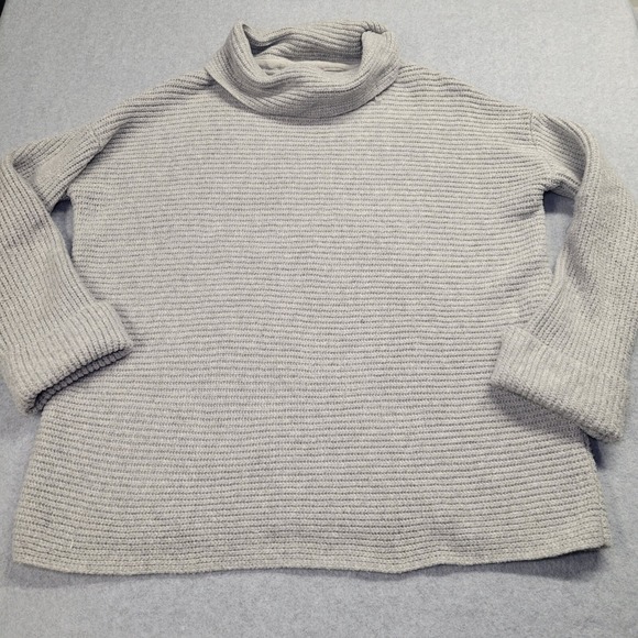 Pilcro and the Letterpress Sweaters - Pilcro and the Letterpress Grey Ribbed Cowl Neck Oversized Sweater Size Large